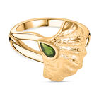 AA Natürlicher Chromdiopsid, Kanchanaburi Blauer Saphir Ring 925 Silber Gelbgold Vermeil (Größe 17.00) ca. 0,26 ct