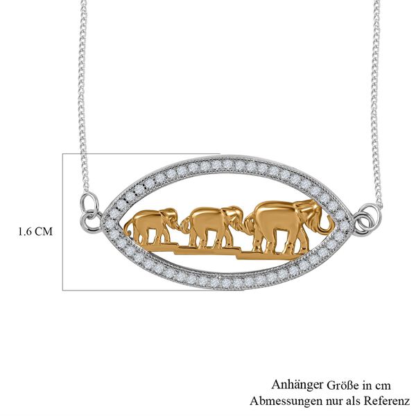 LUSTRO STELLA Elefant Zirkonia Halskette, 45cm - 0,42 ct. image number 4