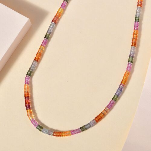 RHAPSODY zertifiziert und geprüft AAAA mehrfarbige Saphir Halskette in 950 Platin, 45 cm - 63,23 ct. image number 1