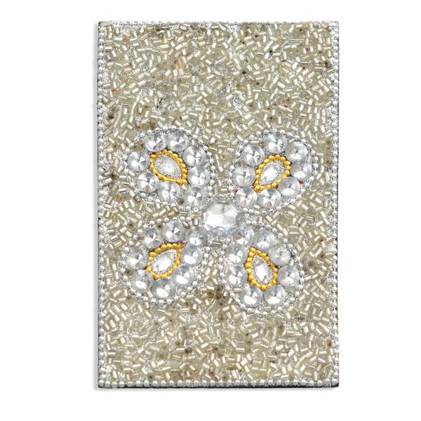 6-teiliges Schreibset mit Perlenverzierung, Aufbewahrungsbox im Tagebuchstil, 5 Kugelschreiber, Silber image number 7