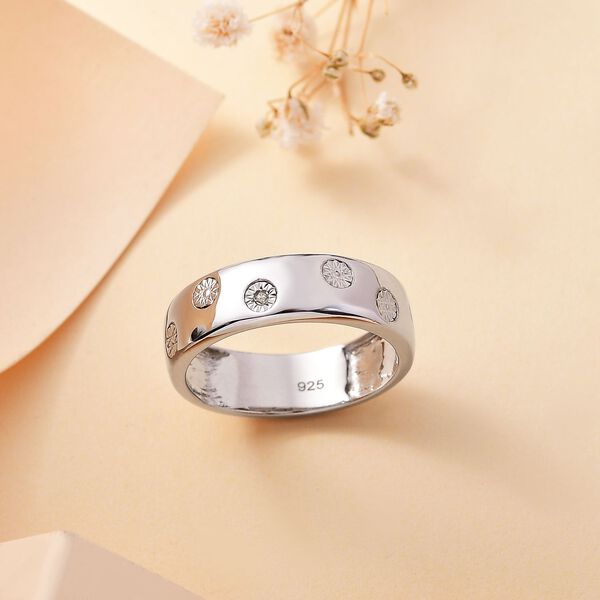 Weißer Diamant Ring 925 Silber rhodiniert (Größe 17.00) image number 2