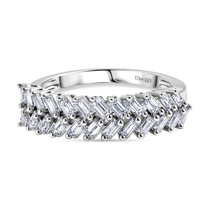 D'Joy Wei&szlig;er Diamant Ring 925 Silber Rhodiniert (Gr&ouml;&szlig;e 17.00) ca. 0.50 ct