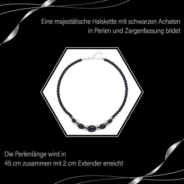 Beads of Grace schwarze Achat-Halskette image number 6