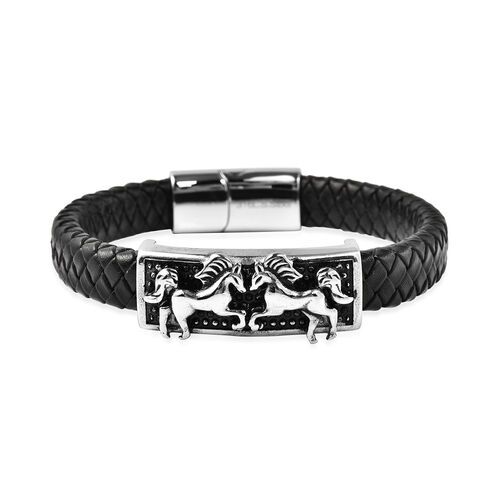 Leder Armband ca. 21.5 cm Edelstahl image number 0
