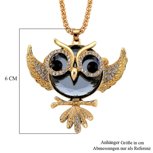 Mehrfarbiger Kristall Anh&auml;nger mit Kette ca. 63.5 cm + 5 cm Extender, Legierung Gelb image number 6