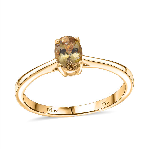 D'Joy Nat&uuml;rlicher goldener Tansanit Ring 925 Silber vergoldet (Gr&ouml;&szlig;e 20.00) ca. 0,63 ct image number 3