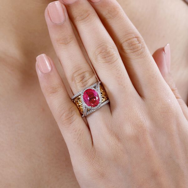 2er-Set- Sunset Quarz Triplett Ringe - 3,30 ct. image number 3