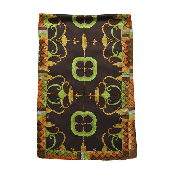 LA MAREY Maulbeerseiden Schal, Grün image number 8