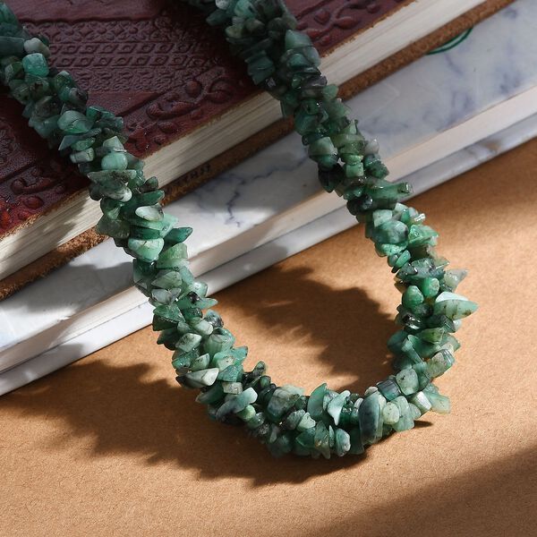 Socoto Smaragd Halskette ca. 50 cm 925 Silber rhodiniert ca. 330.00 ct image number 1