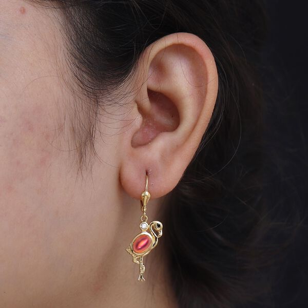 Flamingo Mondstein und Zirkon Ohrringe - 1,94 ct. image number 3