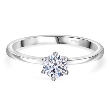 Signature Kollektion - Lab grown Diamant SI-GH Ring, IGI zertifiziert, 950 Platin (Gr&ouml;&szlig;e 17.00) ca. 0.75 ct