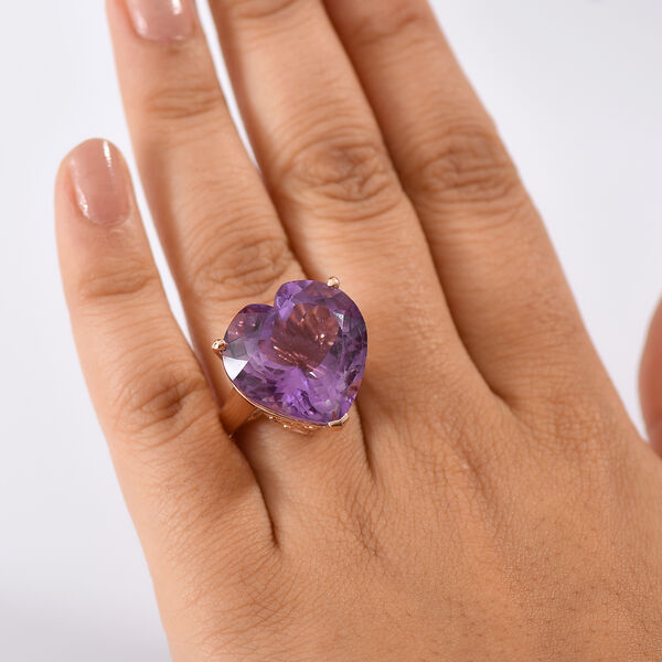 Zeitlose Art Kollektion
Zeitlose Art Kollektion - AAA Rose De France Amethyst Ring 925 Silber 750 Roségold Vermeil (Größe 19.00) ca. 24.94 ct image number 3