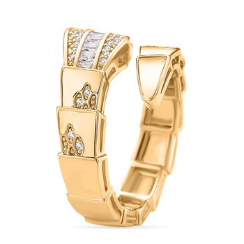 Wei&szlig;er Zirkonia Ring Messing (Gr&ouml;&szlig;e 18.00) Gelb