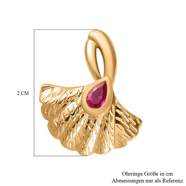 GP Spezial Kollektion - AA Afrikanische Rubin (Fissure gef&uuml;llt), Kanchanaburi Blauer Saphir Ohrringe 925 Silber Gelbgold Vermeil ca. 0.67 ct image number 6