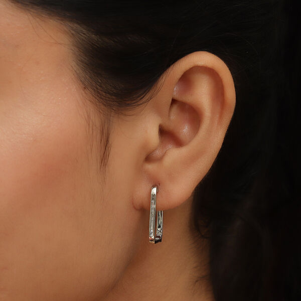 Diamant-Creolen in Silber image number 3