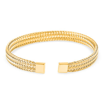 Flexibles 316L Edelstahl Armreif, ca. 12,00g, vergoldet