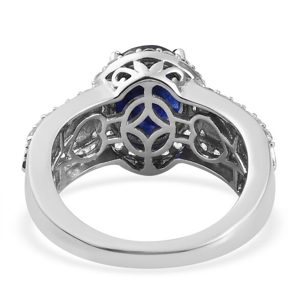 Masoala Saphir und Zirkon Ring, 925 Silber platiniert, 3,71 ct. image number 6