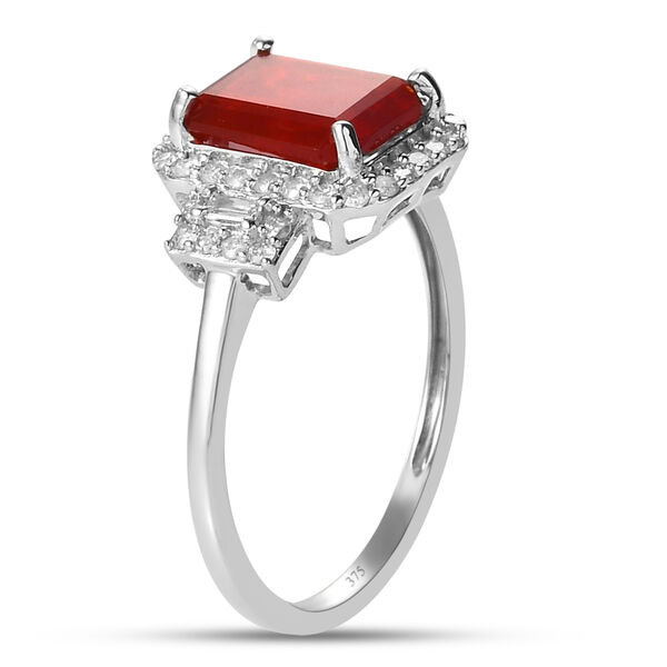 Mexikanischer Kirschfeuer-Opal und Diamant-Ring - 1,89 ct. image number 5