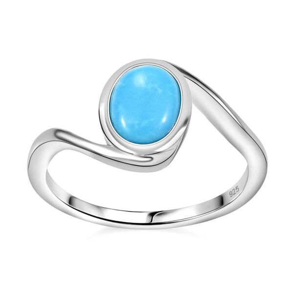 AA amerikanischer, natürlicher Sleeping Beauty Türkis-Ring, 925 Silber platiniert - 1,19 ct. image number 4