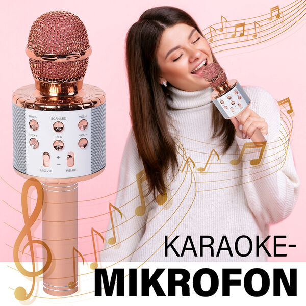 Multifunktions Karaoke Mikrofon, rosegold image number 3