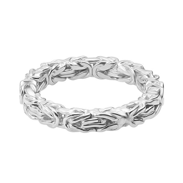 Handgefertigter Bandring im byzantinischen Ketten-Design, 925 Silber rhodiniert image number 5