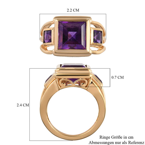 Lusaka Amethyst-Ring, 925 Silber vergoldet  ca. 3,92 ct image number 7