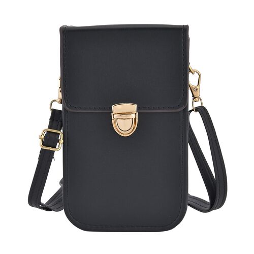 Crossbody Tasche mit RFID Schutz, 10,6x17,6x5cm, Riemen 117cm, schwarz image number 0