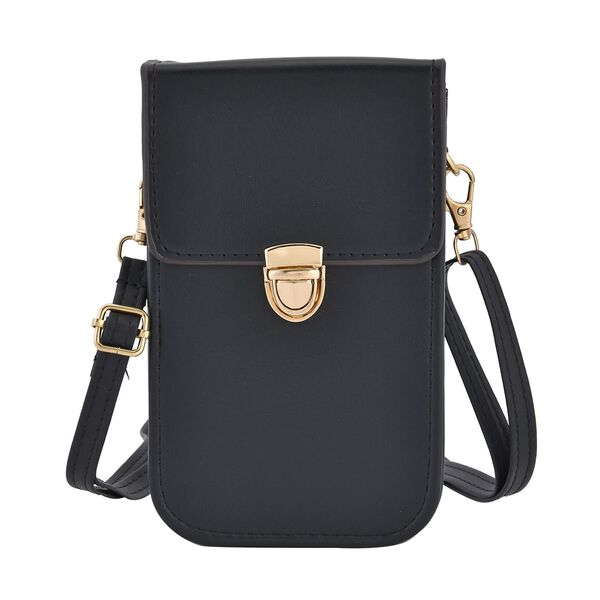 Crossbody Tasche mit RFID Schutz, 10,6x17,6x5cm, Riemen 117cm, schwarz image number 0