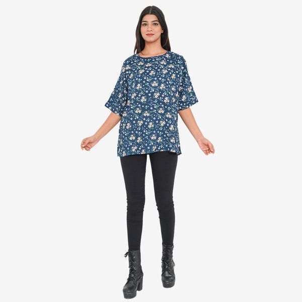 Tamsy bedrucktes Top, Blumendruck, Gr&ouml;&szlig;e 40