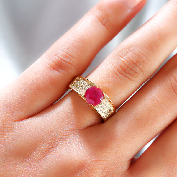 Afrikanischer Rubin-Ring, (Fissure gef&uuml;llt), 925 Silber vergoldet image number 3