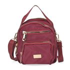 Kompakte Umh&auml;ngetasche mit RFID-Schutz, 4 Au&szlig;enf&auml;chern, verstellbarem Gurt, 16x5x19 cm, Burgunderrot