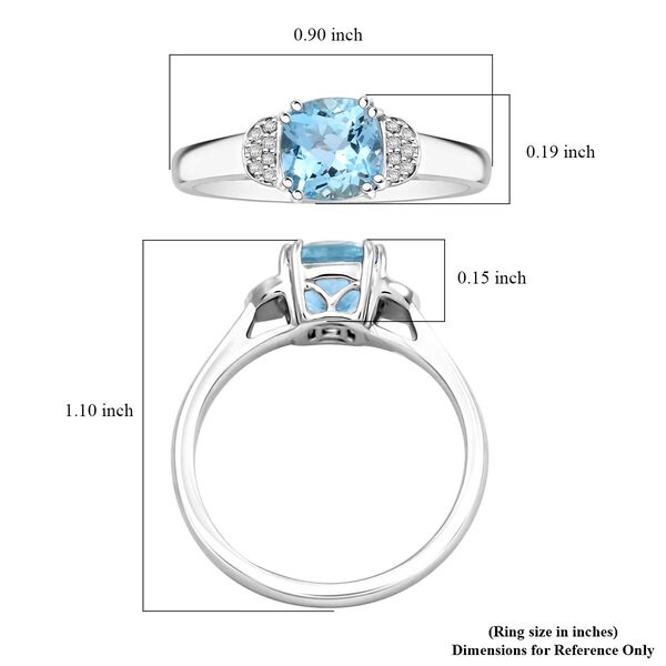 Zertifiziert und gepr&uuml;ft AAA Santamaria Aquamarin und Diamant Ring in 417 Wei&szlig;gold - 1,55 ct. image number 5