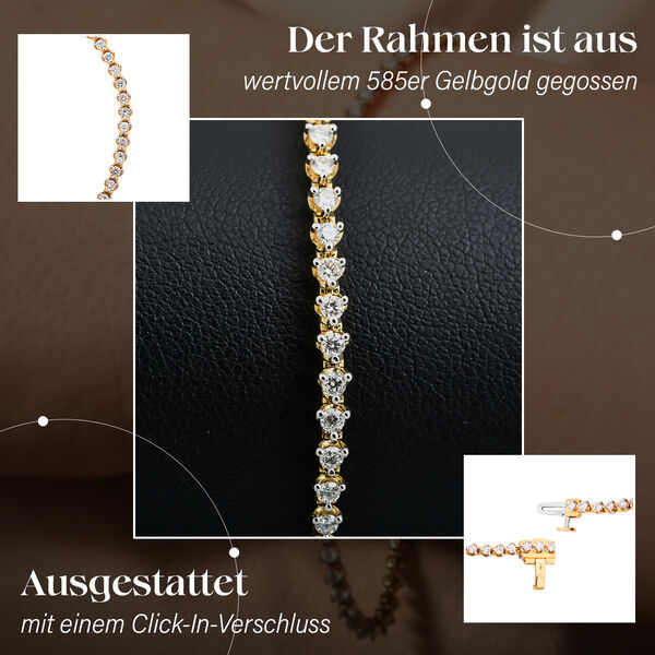 New York Kollektion - SI G-H Diamant Armband, 19 cm, 585 Gelbgold - 2 ct. image number 2