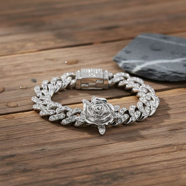 Wei&szlig;er Kristall Armband ca. 19 cm image number 2