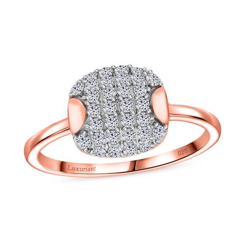 Lab Grown Diamant SI Ring 925 Silber 750 Roségold Vermeil (Größe 18.00) ca. 0,51 ct image number 2