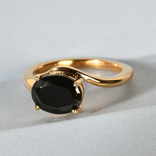 Elite Shungit Ring 925 Silber vergoldet  ca. 1,17 ct image number 2