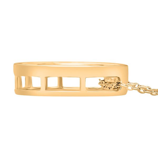 LUXURIANT SGL zertifizierter VS-EF Labor Diamant Anh&auml;nger mit 50cm Kette, 925 Silber Gelbgold Vermeil - 1 ct. image number 5