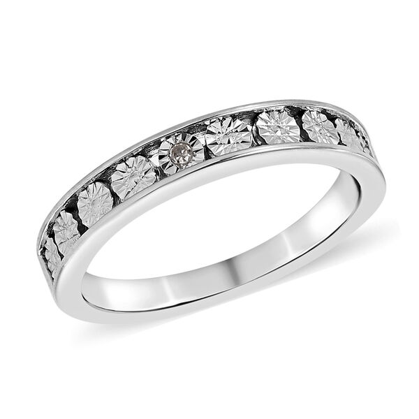 Diamant Half Eternity Ring 925 Silber Platin-&Uuml;berzug image number 5