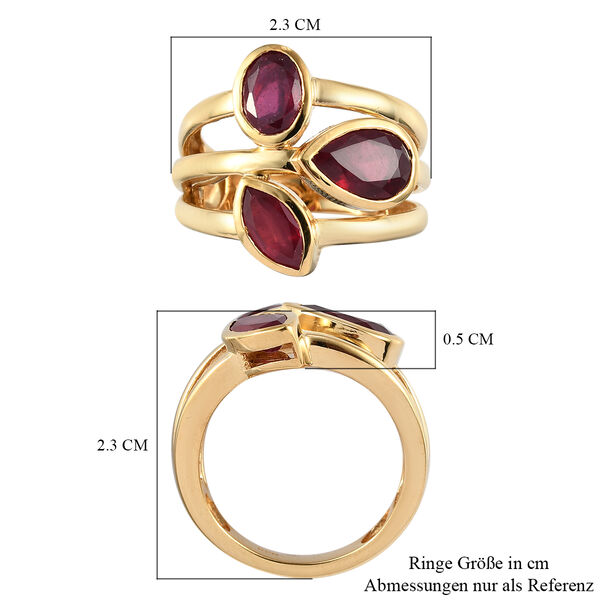 Afrikanischer Rubin Ring 925 Silber 585 Vergoldet image number 7