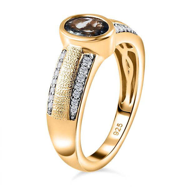 Gr&uuml;ner Tansanit und Zirkon-Ring - 1,08 ct. image number 5