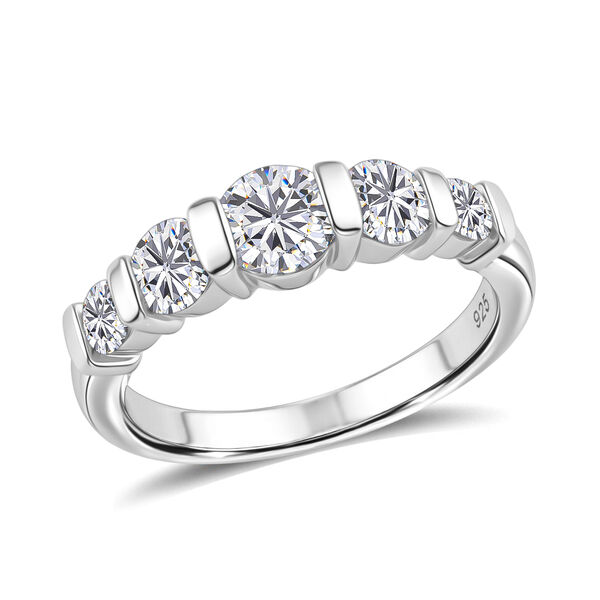 LUSTRO STELLA Hergestellt mit ZIRKONIA Ring 925 Silber Platin-&Uuml;berzug (Gr&ouml;&szlig;e 16.00) ca. 2,16 ct image number 4
