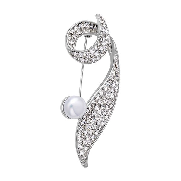 3er Set, Wei&szlig;e S&uuml;&szlig;wasserzuchtperlen Broschen, Blume image number 5