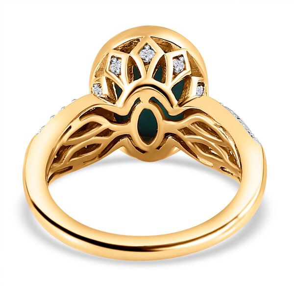 Amerikanischer, natürlicher Sleeping Beauty Türkis und Zirkon-Ring - 3,62 ct. image number 6