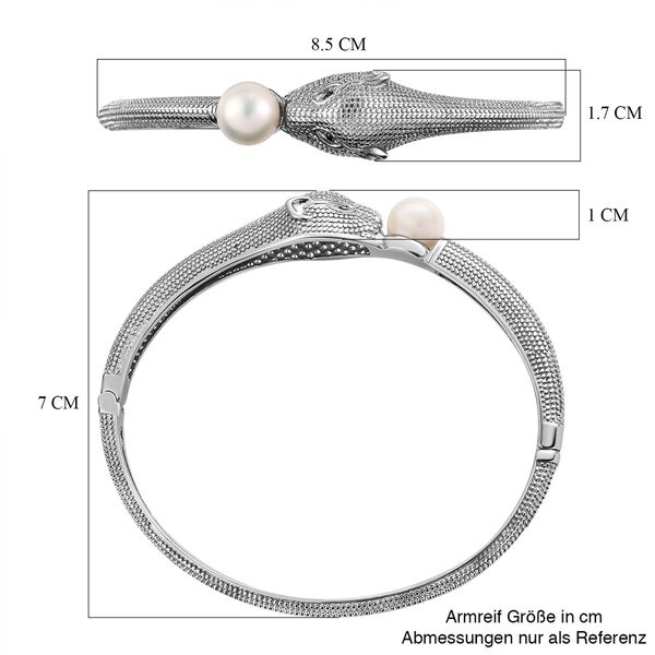 Süßwasserperle und schwarzer Spinell-Armreif image number 6
