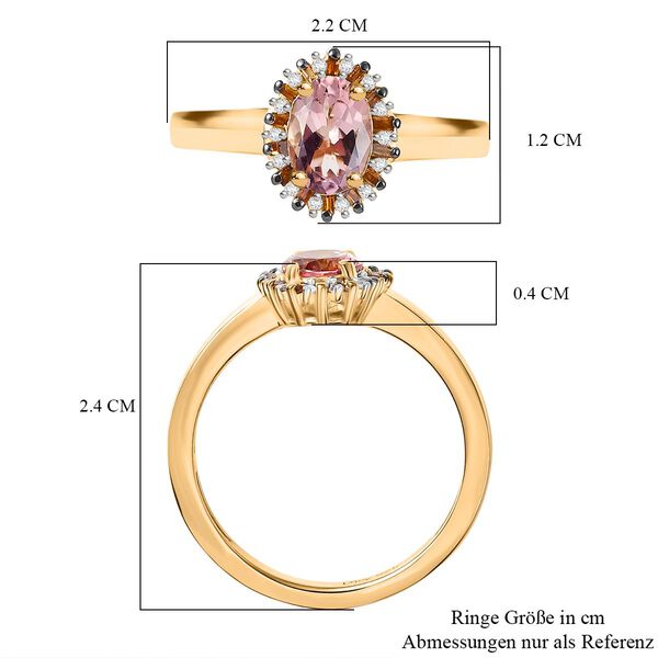 D'Joy Blush Turmalin, roter Diamant und Zirkon Ring - 1 ct. image number 6