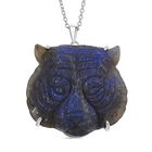 Labradorit Anhänger mit Kette ca. 50cm, 925 Silber rhodiniert ca. 82.00 ct