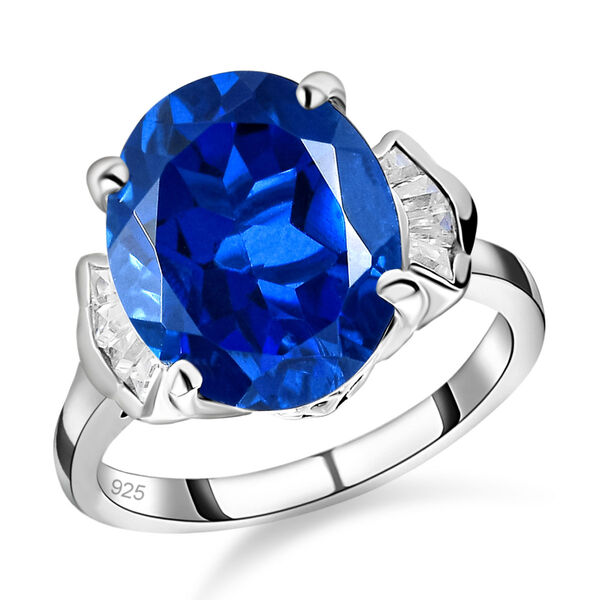 Ceylonfarbener Quarz und Zirkon-Ring, 925 Silber platiniert - 5,37 ct.  image number 4