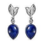 Lapislazuli, Weißer Topas Ohrringe  Edelstahl ca. 14.66 ct