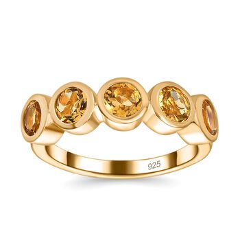 AA Premium Brasilianischer Heliodor Ring, 925 Silber, 750 Gelbgold Vermeil (Gr&ouml;&szlig;e 20.00), ca. 1.20 ct