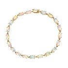 AAA Natürliches, äthiopisches Welo Opal Armband ca. 19 cm, 375 Gold ca. 4.40 ct